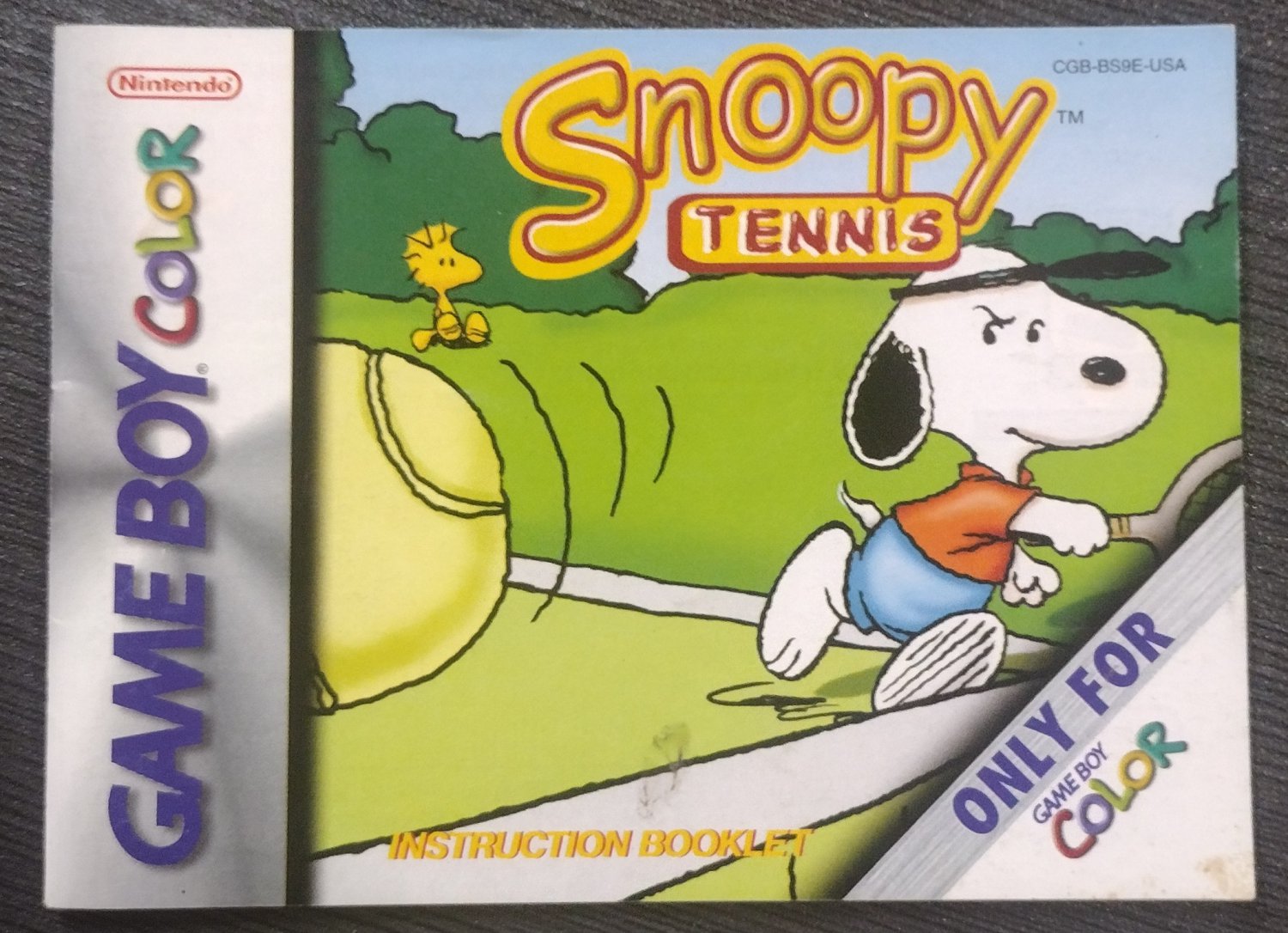Snoopy Tennis - Nintendo Game Boy Color - Manual Only