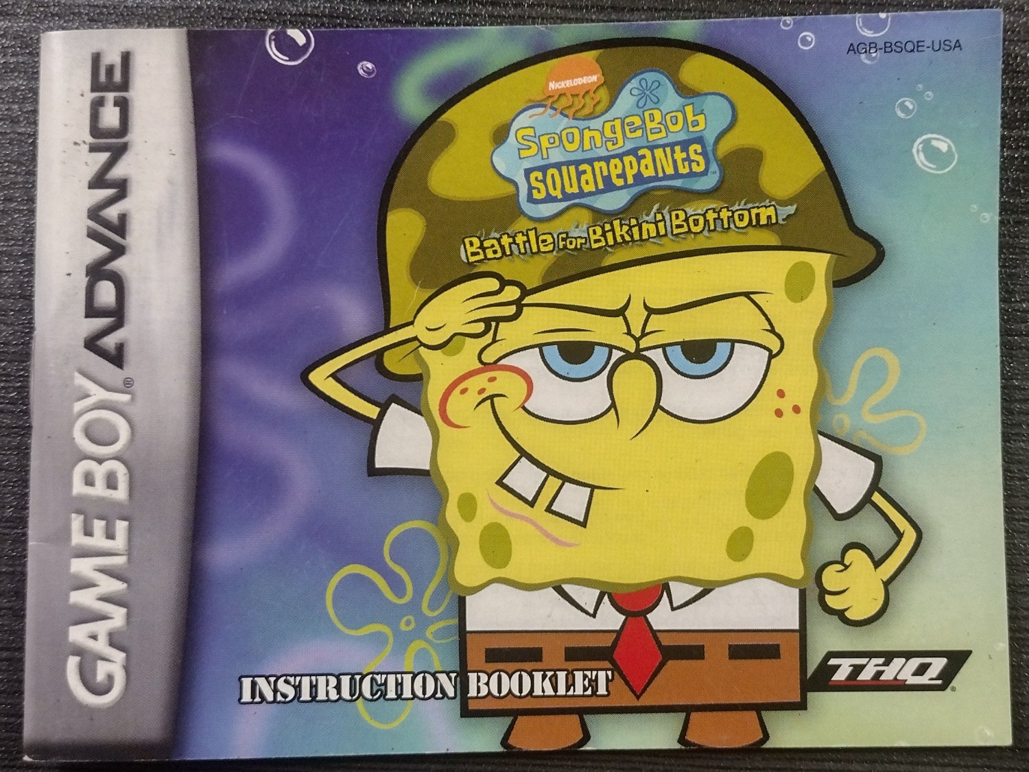 SpongeBob SquarePants Battle for Bikini Bottom -- GBA -- Manual Only