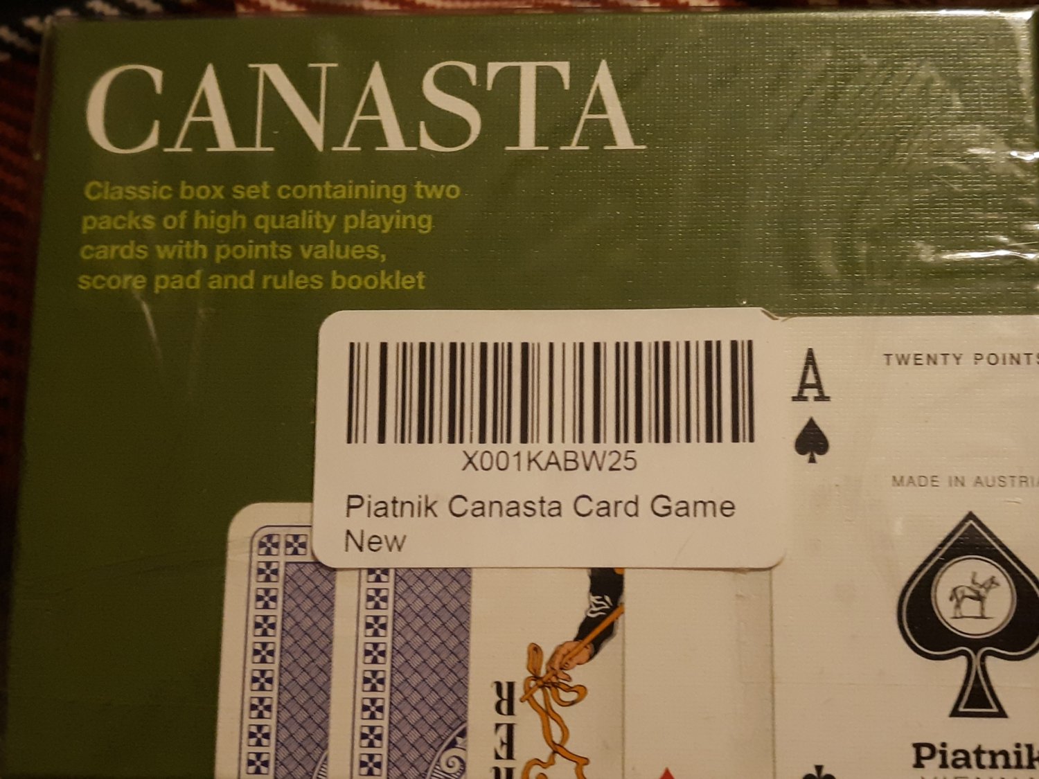Piatnik Canasta Card Game Kit.. New Sealed
