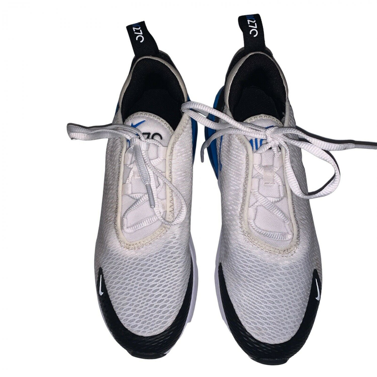Nike Air Max 270 Athletic Sneakers Mesh White Blue Unisex Size 3