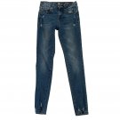 7 For All Mankind Ankle Skinny Medium Wash Distress Blue Jeans Kids Girls Sz 10