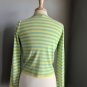 RONDINA New York NWT Stretch Blue Yellow Cardigan Sweater Size Medium