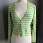 RONDINA New York NWT Stretch Blue Yellow Cardigan Sweater Size Medium