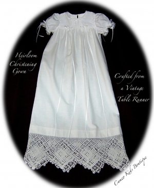 Special Request for Mary Ann - Infant Christening Gown from Family Vintage Table Runner