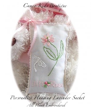 Special Request for Lilli - Rose - Hand Embroiderd Lavender Sachet - Personalized