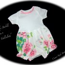 Rose - Infant - Baby - Bubble - Romper - Play Suit - Vintage Tablecloth - Recycled
