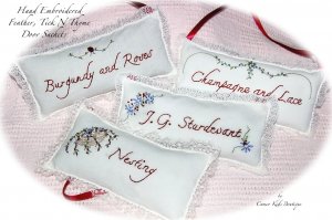 Special Request for Laura - 4 Lavender Sachet Gifts - Handmade - Hand Embroidered