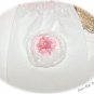 Draw String Gift Bag Frayed Pink Satin Rose Flower
