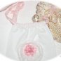Draw String Gift Bag Frayed Pink Satin Rose Flower