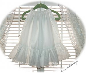 Custom Order for Mandi D. Only - White Eyelet Christening Pillowcase Dress and Pantaloon Set