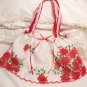 Christmas Pointsetta Vintage Hanky Purse - Handbag - Little Girl - Mother - Handkerchief Gift