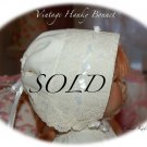 Cream - Vintage Hanky Bonnet Gift - Hankie - Handkerchief - Baby Bonnet