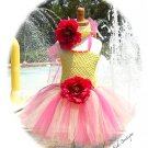Strawberry Lemonade Toddler Tutu Dress - Flower Headband – Birthday – Parties – Princess Party