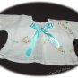 Vintage Embroidered Linen Baby Jacket 0 - 3M - Aqua Ribbon Ties