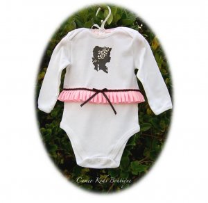 Lady Emily Altered Pink Ruffle Onesie - Vintage Inspired Altered Couture