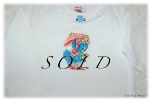 Blue Bird Baby Onesie - Vintage Inspired Altered Children's Couture