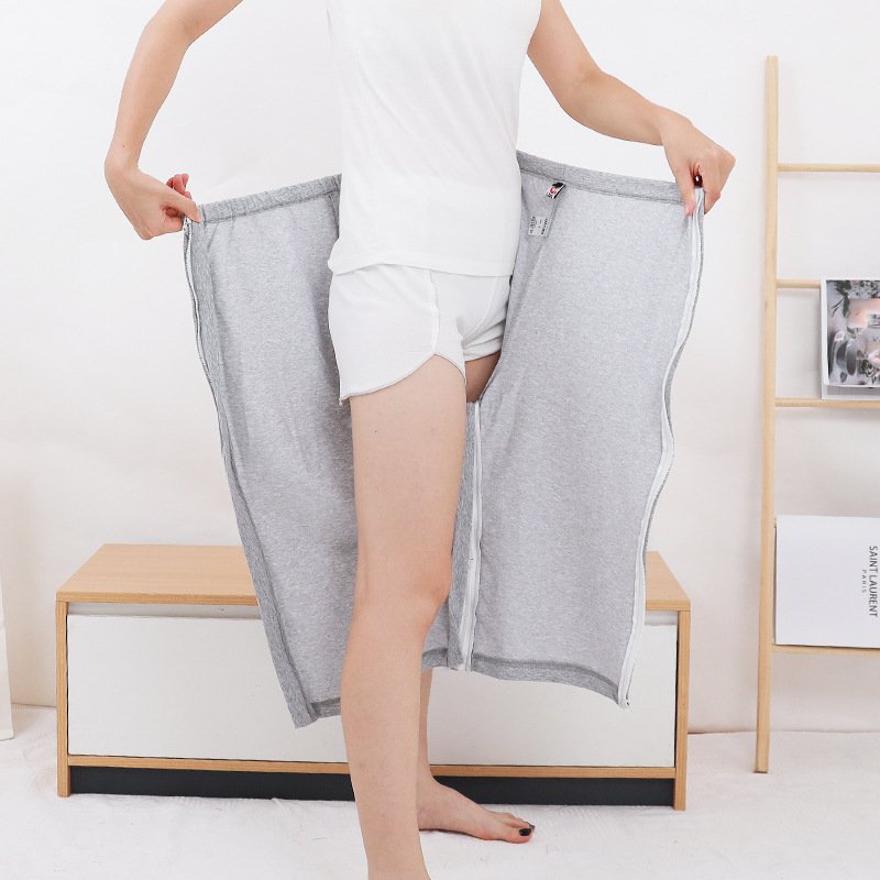 Zipper Open Crotch Pants For Paralysis Incontinence Bedridden Elderly Patients Easy To Wear Thin