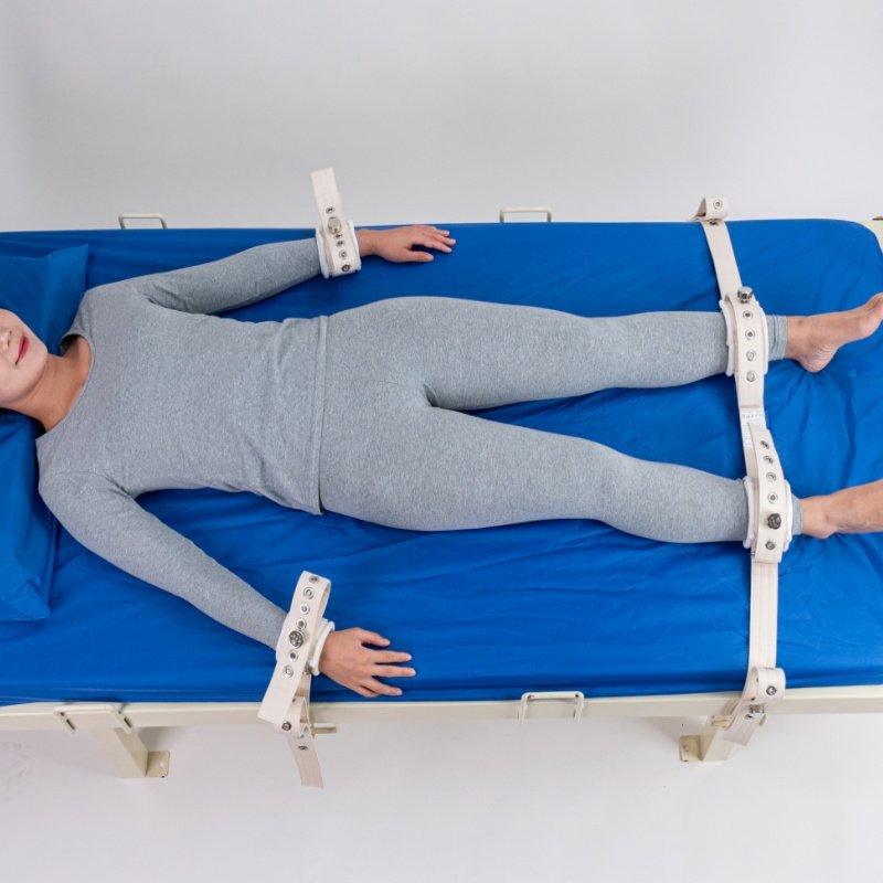 Hands And Feet Magnetical Controlled Restraint Strap Set 4 Point Lying Bind