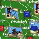 PICNIC, CAMPING, MAPS AND MORE ON GREEN JERSEY KNIT