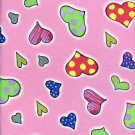 CUTE HEARTS ON PRINK COTTON RIB KNIT