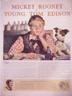 1940 Mickey Rooney As Youong Tom Edison