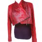 Long-Sleeve Red Snakeskin Leather Bolero Fashion Jacket For Evening Dresses