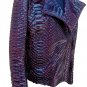Black King Python Snakeskin Motorcycle Leather Jacket with Red Gradation