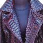 Black King Python Snakeskin Motorcycle Leather Jacket with Red Gradation