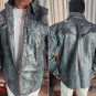 Gray Python Snakeskin Leather Jacket Combine with Stingray Skin on Shoulder