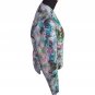 Python Snakeskin Leather Jacket Women V Neck Abstract Floral Painting