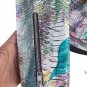 Python Snakeskin Leather Jacket Women V Neck Abstract Floral Painting