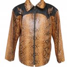 Light Brown Python Snakeskin Cowboy Leather Jacket
