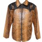 Light Brown Python Snakeskin Cowboy Leather Jacket