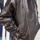 Men's Motorcycle Jacket Genuine Black Python Snakeskin Leather