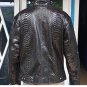 Men's Motorcycle Jacket Genuine Black Python Snakeskin Leather