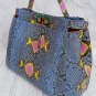 Blue Python Snakeskin Leather Shoulder Handbags For Women & Mother's Gift