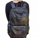 Black Snakeskin Leather Backpack Travel,Everyday Bag,Schoolbag,Simplicity Backpack,Bags for Women