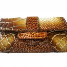 Genuine Crocodile Leather Wristlet Shoulder Wallet Purse for Women