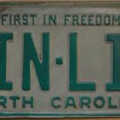 1976 North Carolina vanity license plate TIN LIZ