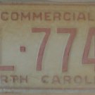 NOS 1987 North Carolina license plate BL 7742   new old stock