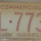 NOS 1987 North Carolina license plate BL 7734   new old stock