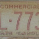 NOS 1987 North Carolina license plate BL 7733   new old stock