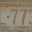 NOS 1987 North Carolina license plate BL 7731   new old stock