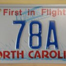NOS 1988 North Carolina license plate 78A   new old stock