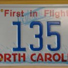 NOS 1985 North Carolina license plate 135   new old stock