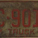 1973 North Carolina farm truck license plate FC 9012
