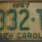 1967 North Carolina passenger truck license plate 2332 TF