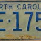 1972 North Carolina license plate KE 1755