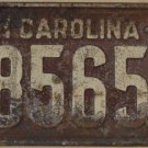 1930 North Carolina truck license plate T 85650 F