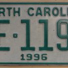 1996 North Carolina license plate ME 1198